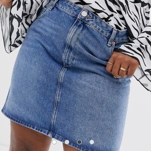 ASOS Design Curve denim high waisted skirt